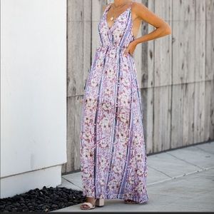 Magic Of The Moment Floral Shimmer Maxi Dress